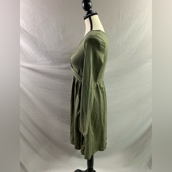 Olive Criss Cross Front A-line Dress - Picture 7 of 8